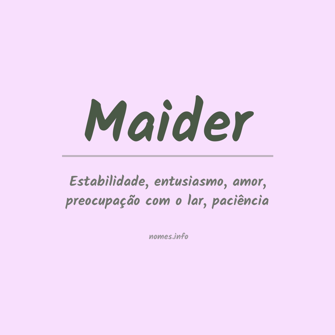 Significado do nome Maider