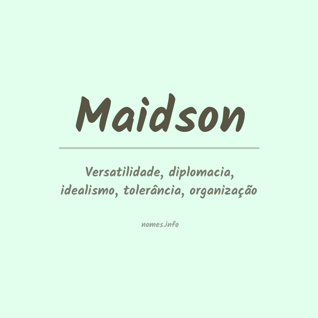 Significado do nome Maidson