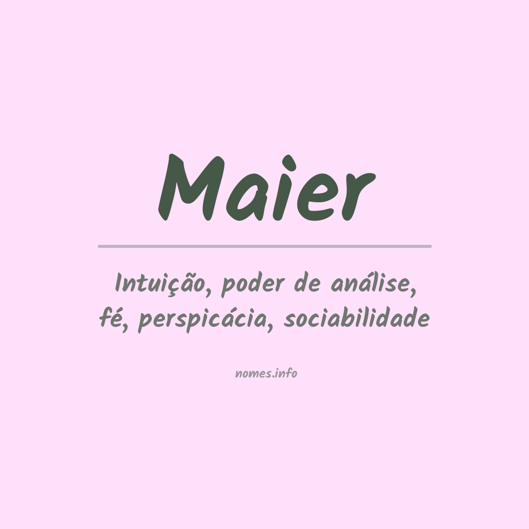 Significado do nome Maier