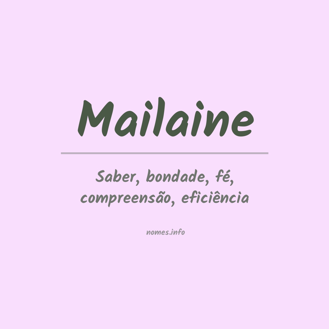 Significado do nome Mailaine