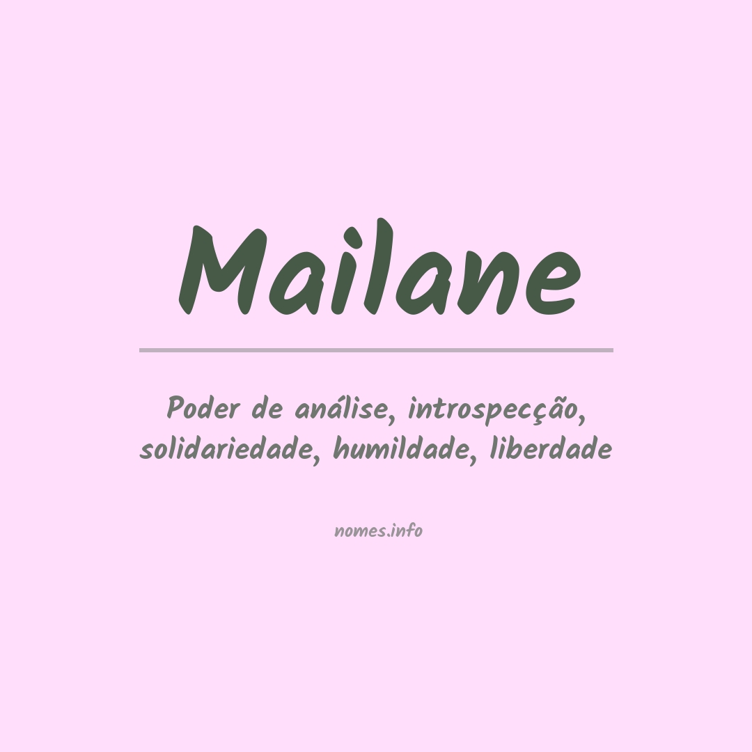 Significado do nome Mailane Significado do nome Mailane