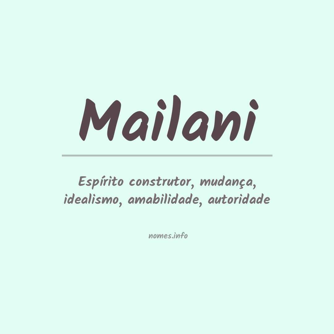 Significado do nome Mailani