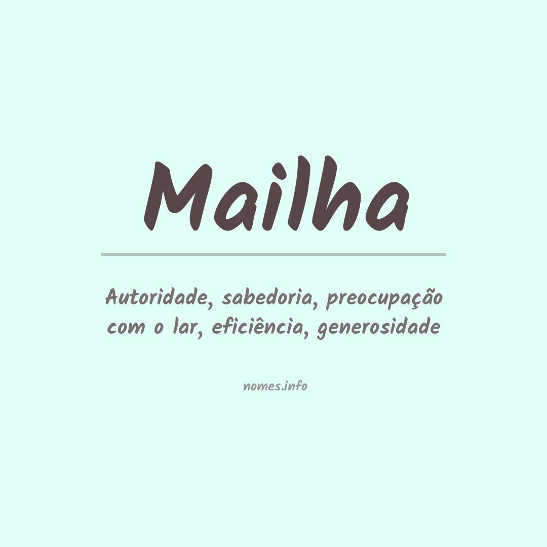 Significado do nome Mailha