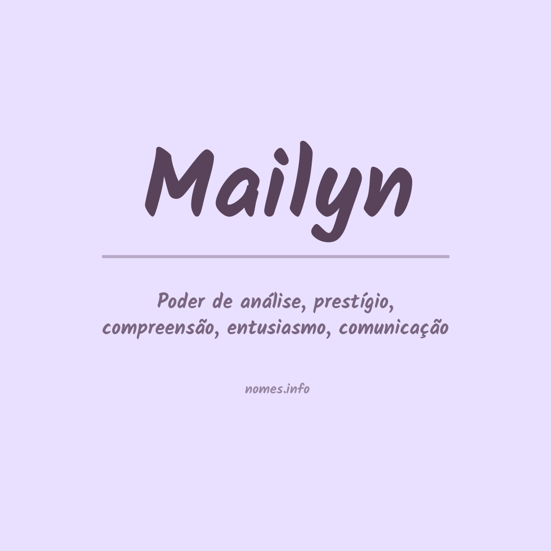 Significado do nome Mailyn