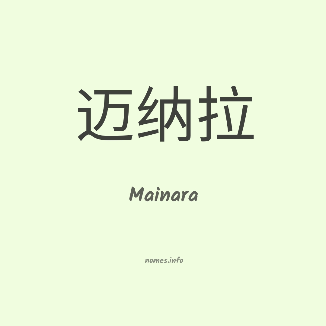 Mainara em chinês