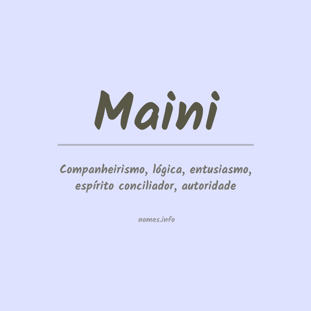 Significado do nome Maini