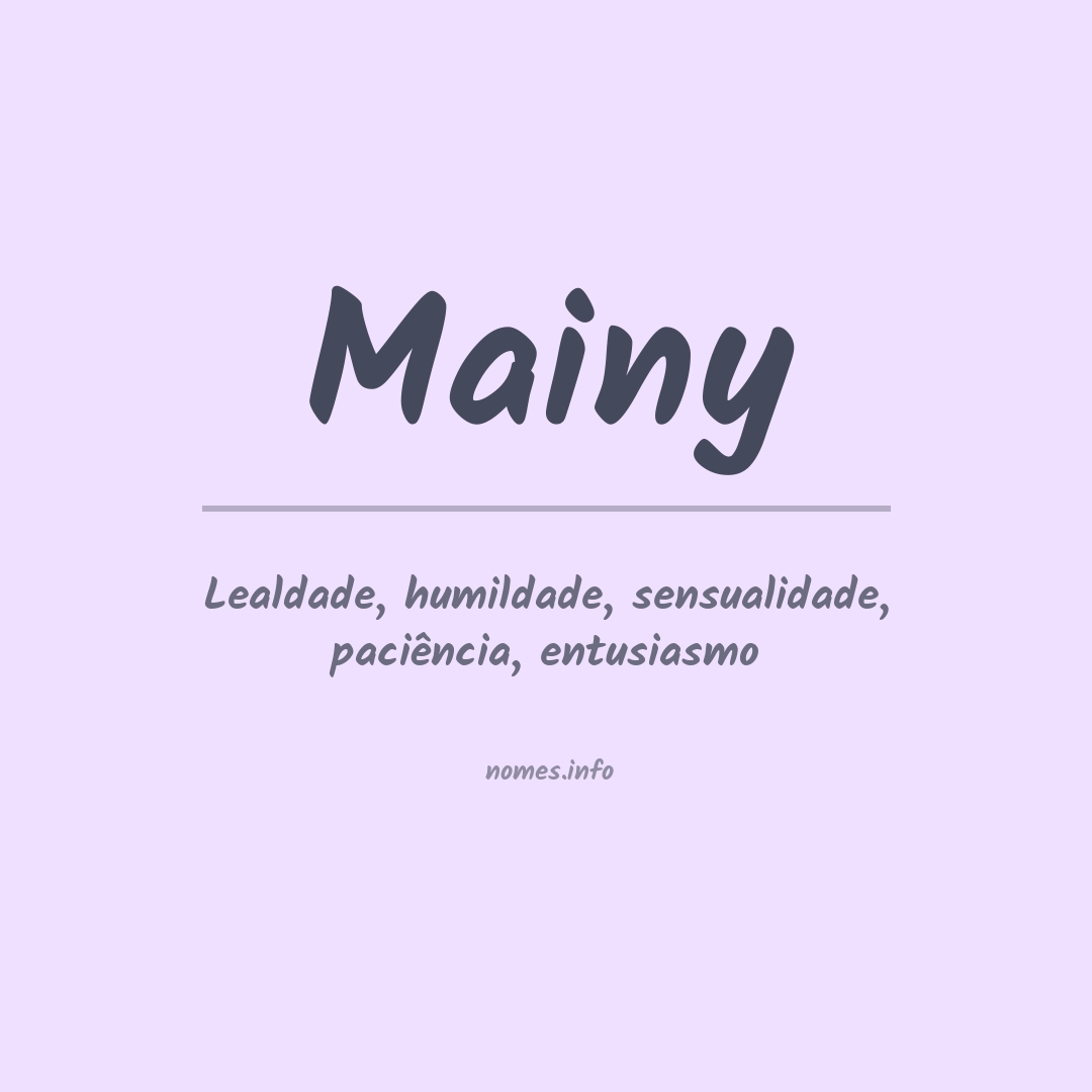 Significado do nome Mainy