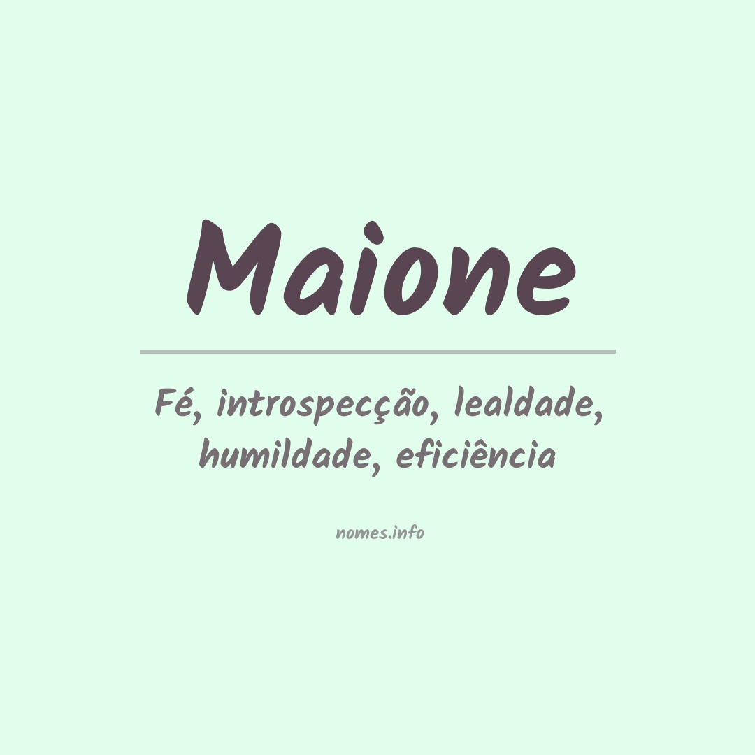 Significado do nome Maione