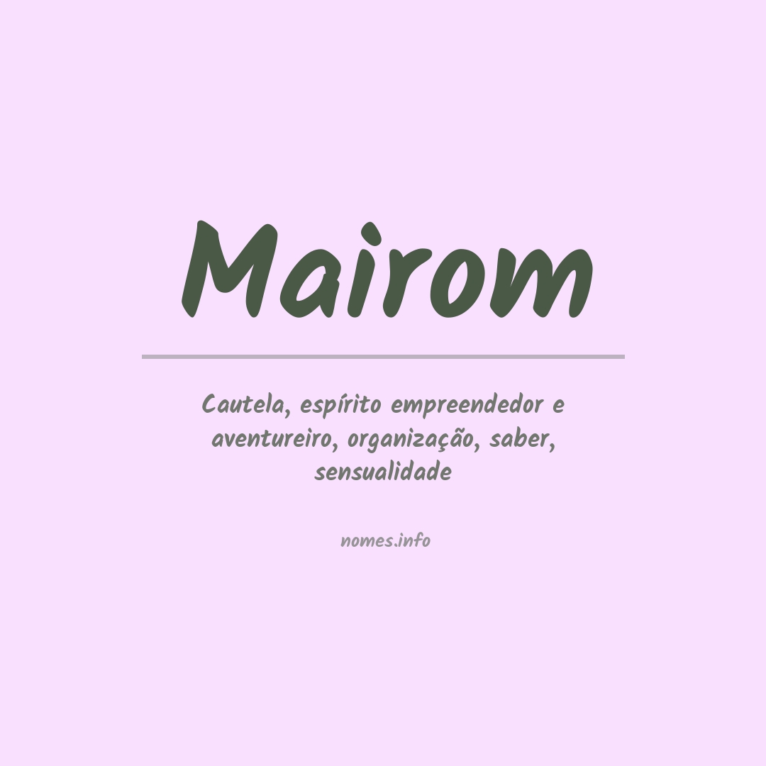Significado do nome Mairom