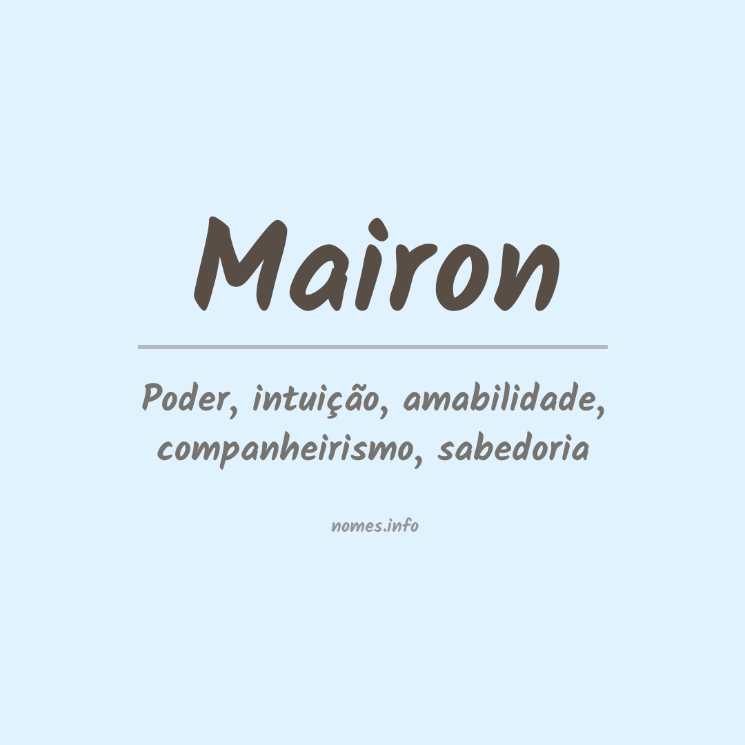 Significado do nome Mairon