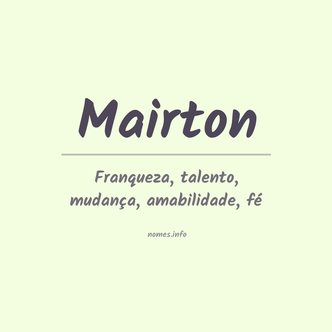 Significado do nome Mairton