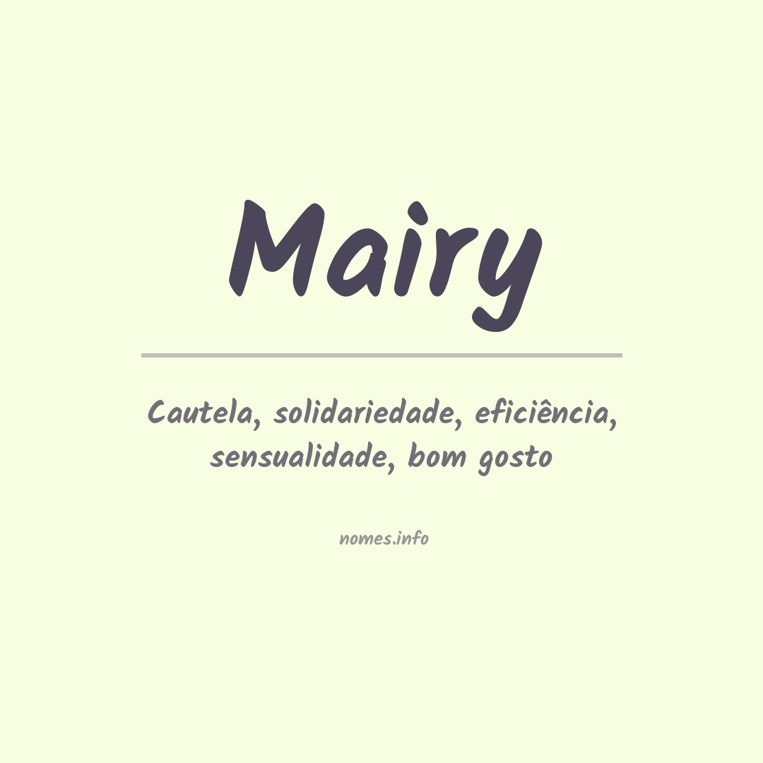 Significado do nome Mairy