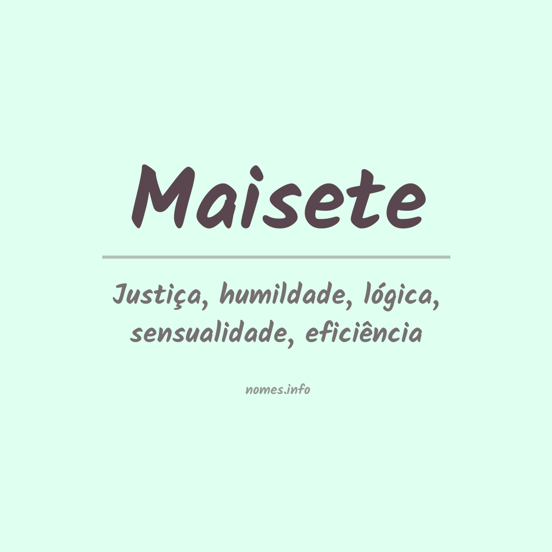 Significado do nome Maisete