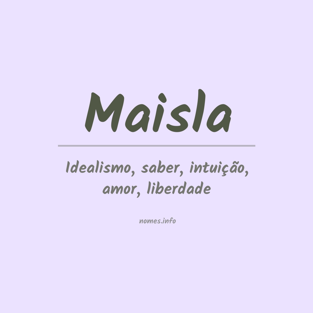 Significado do nome Maisla