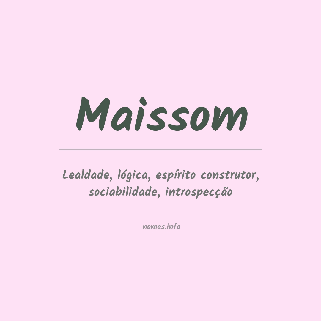 Significado do nome Maissom