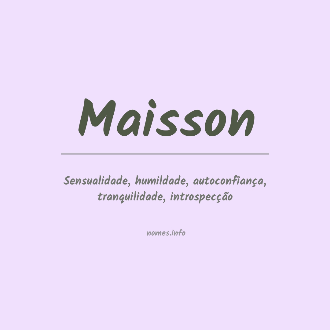 Significado do nome Maisson