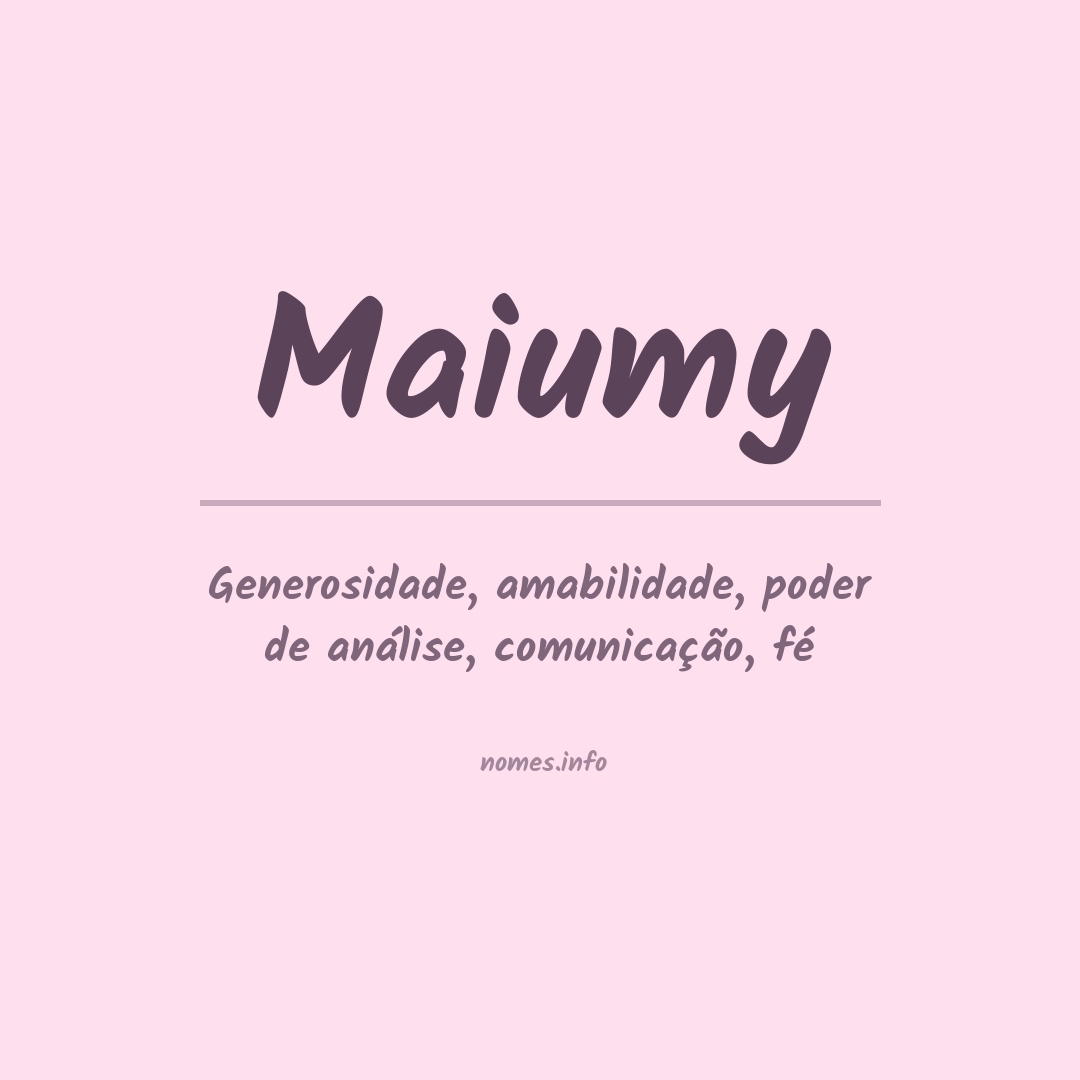 Significado do nome Maiumy