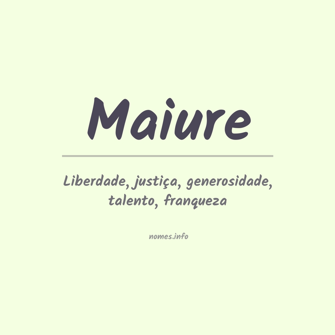 Significado do nome Maiure