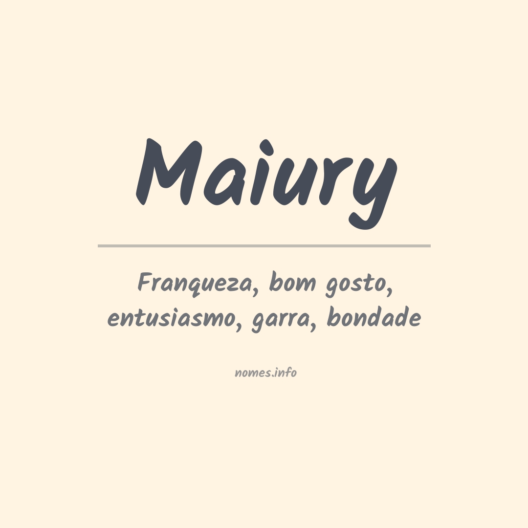 Significado do nome Maiury