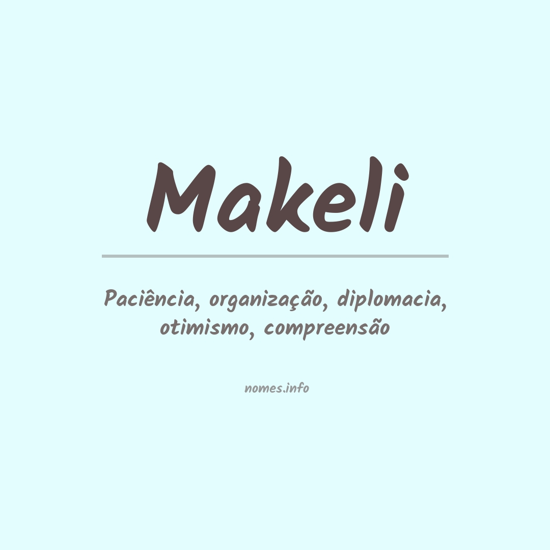 Significado do nome Makeli