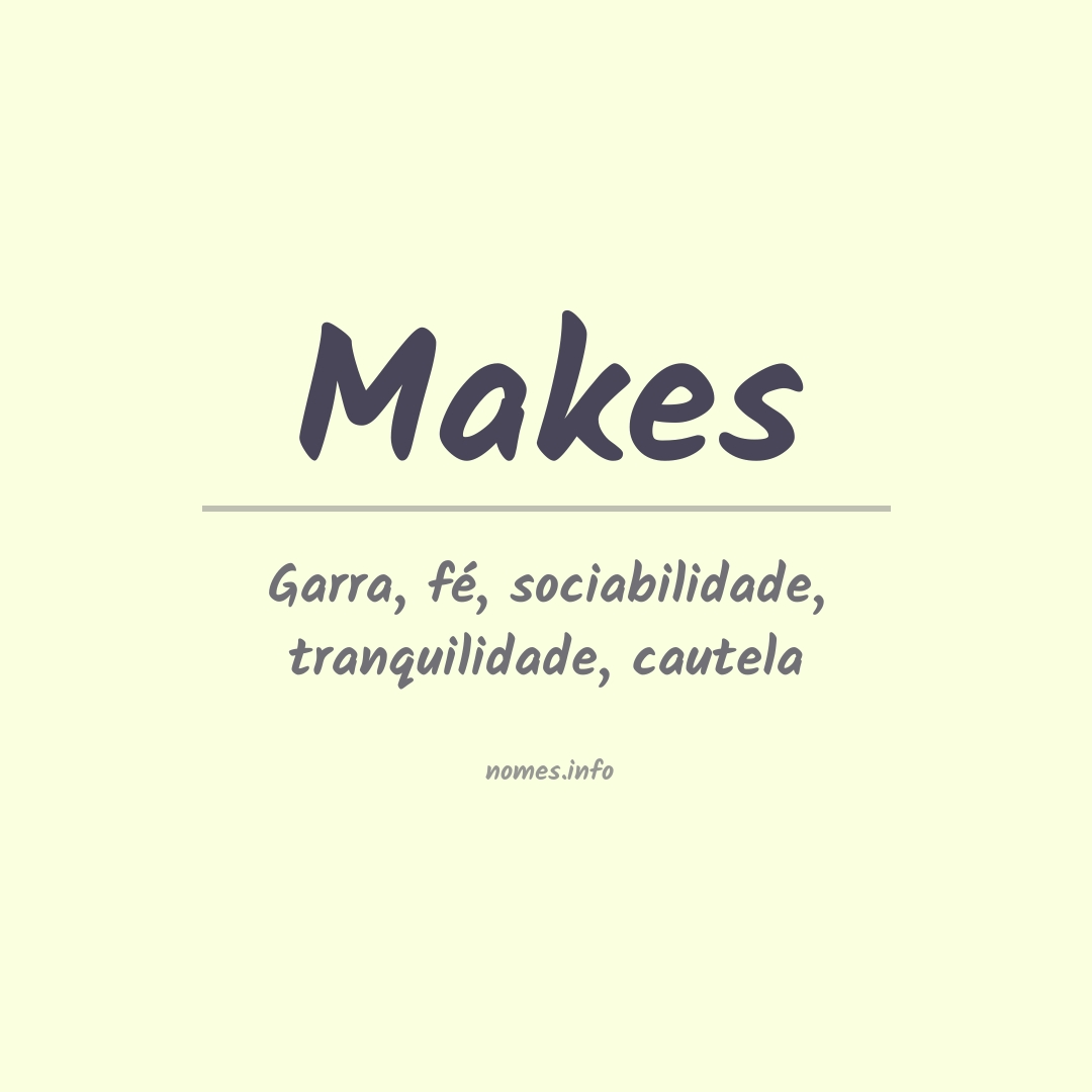 Significado do nome Makes