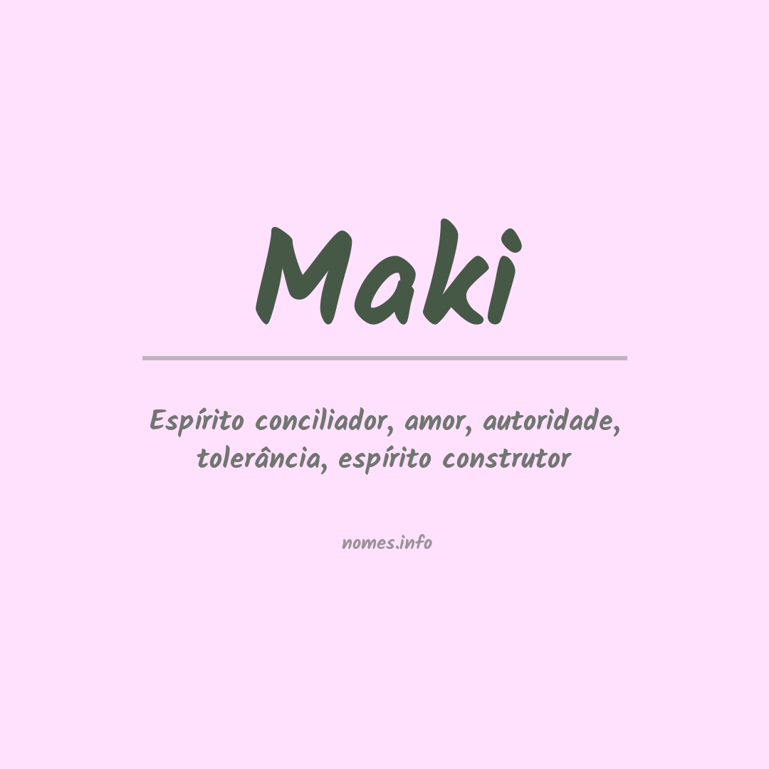 Significado do nome Maki