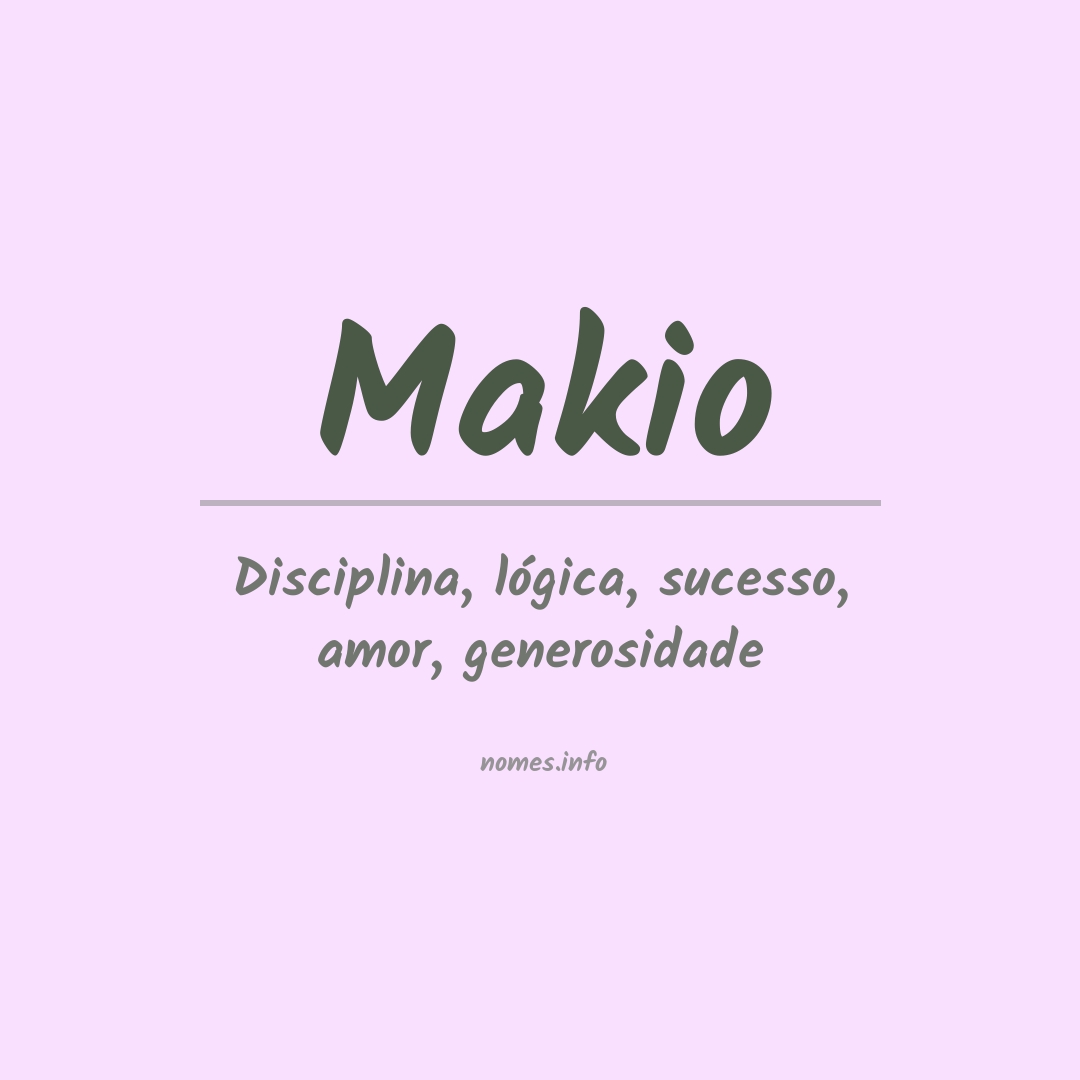 Significado do nome Makio