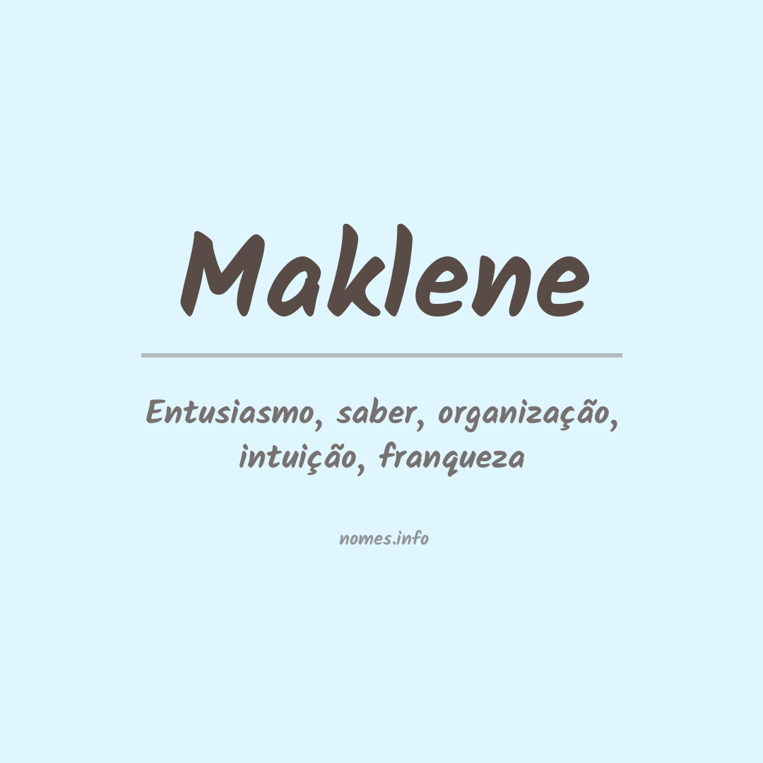 Significado do nome Maklene