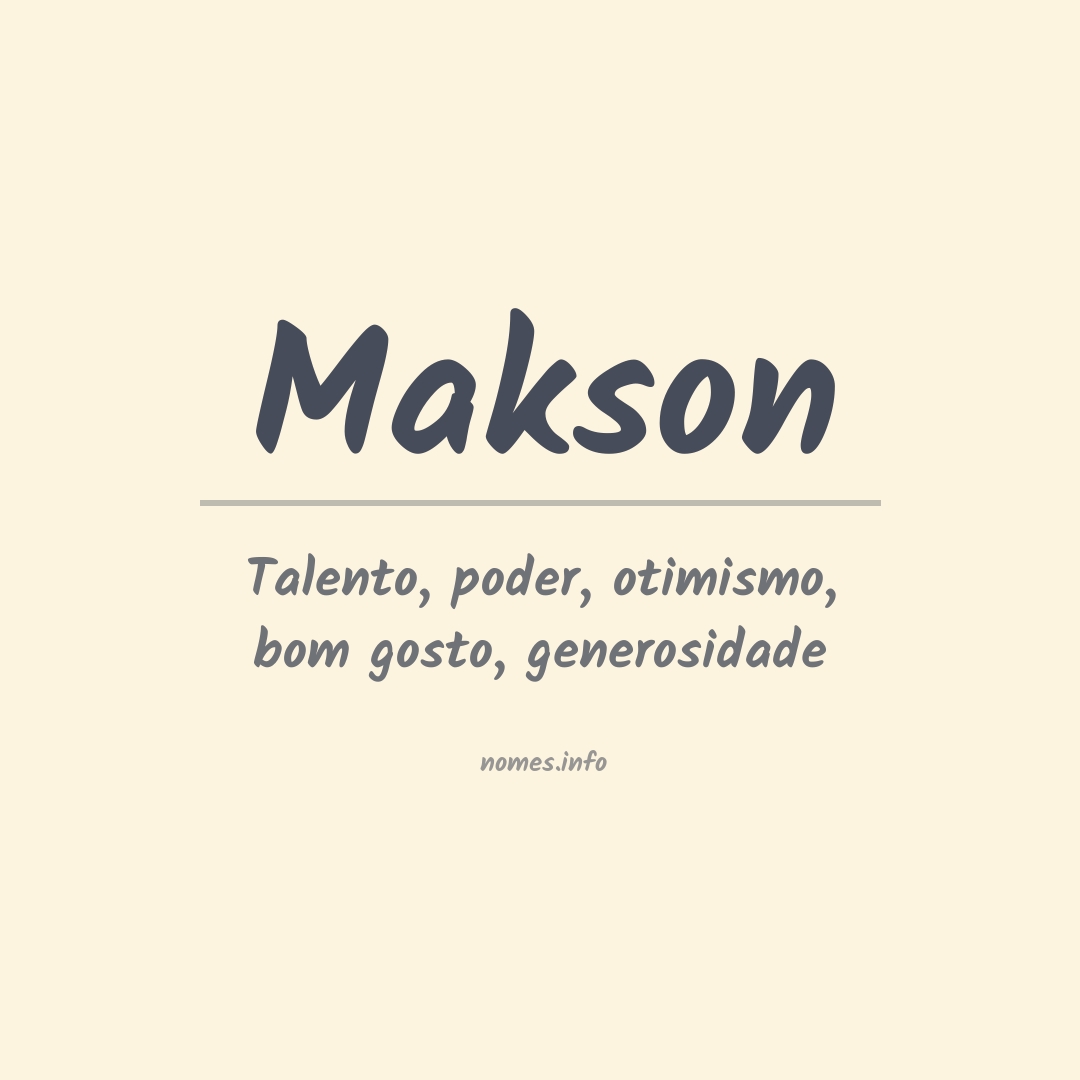 Significado do nome Makson