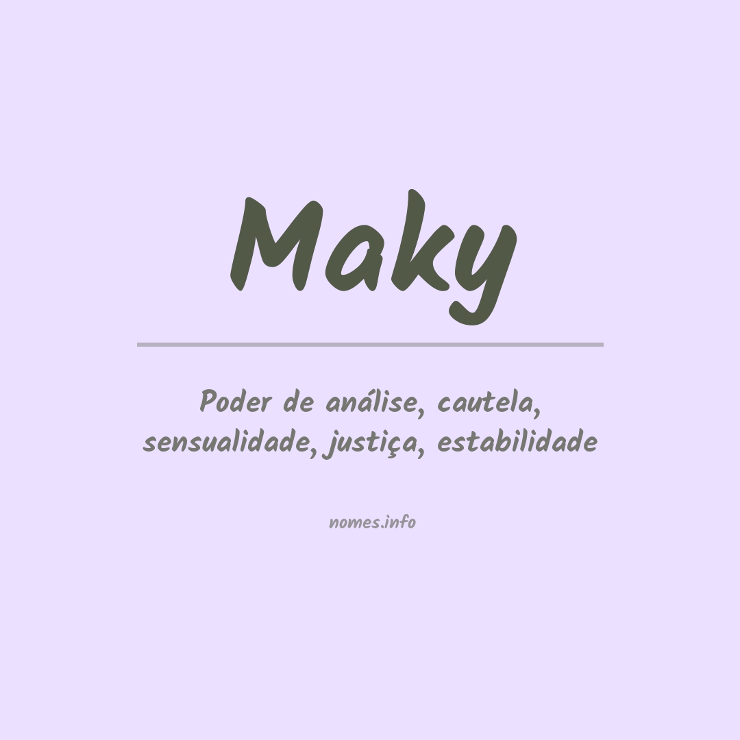 Significado do nome Maky