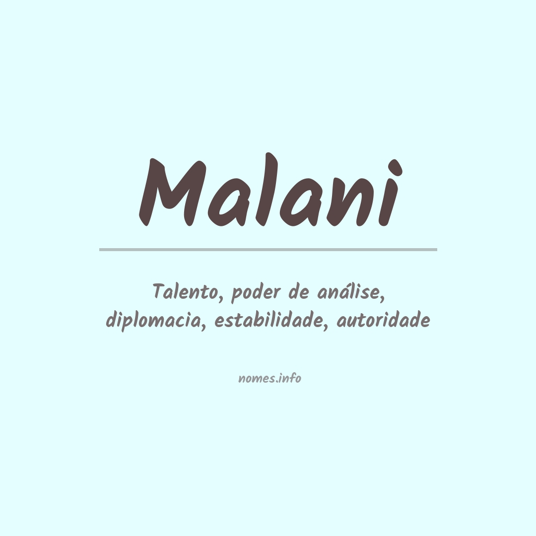 Significado do nome Malani