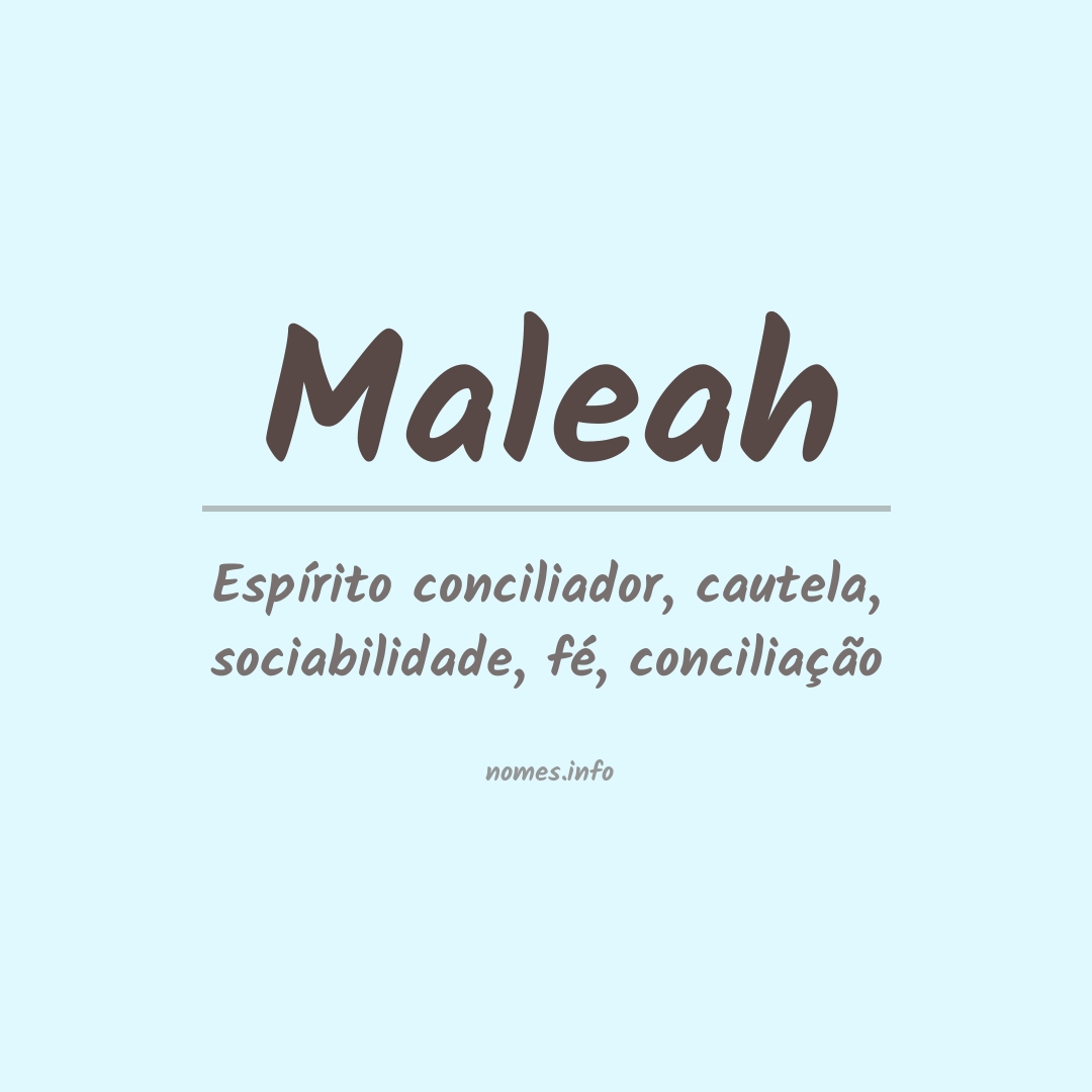 Significado do nome Maleah