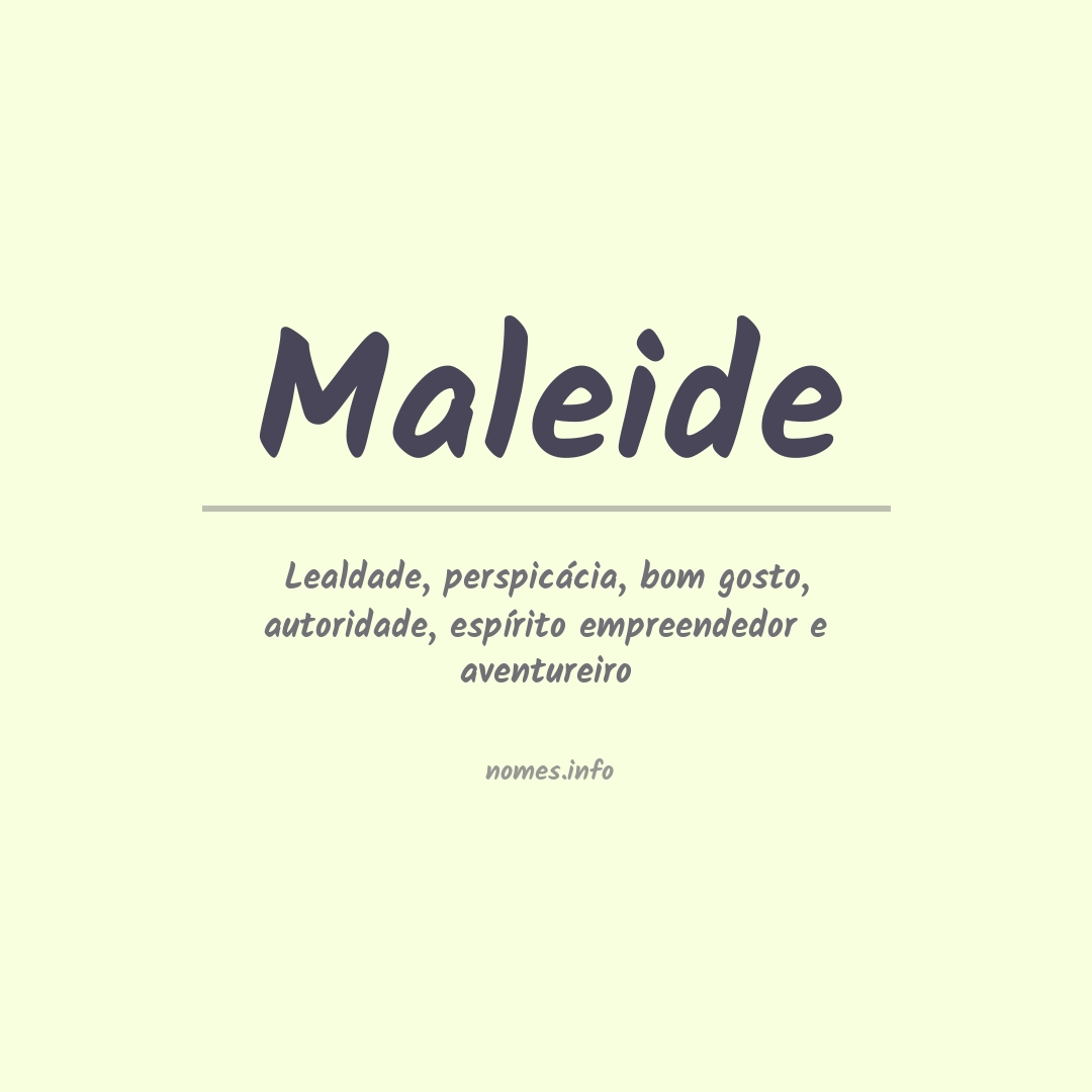 Significado do nome Maleide