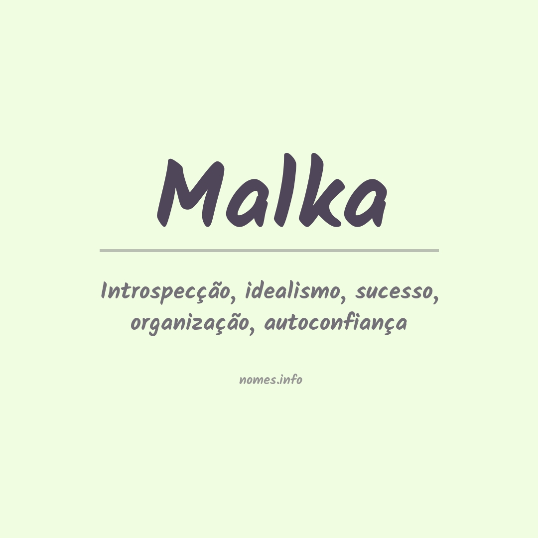 Significado do nome Malka