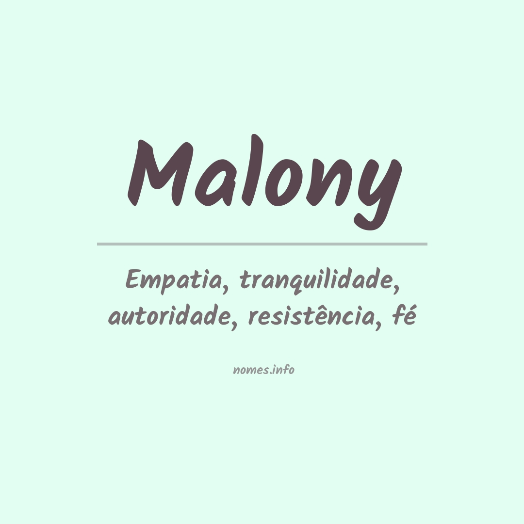 Significado do nome Malony