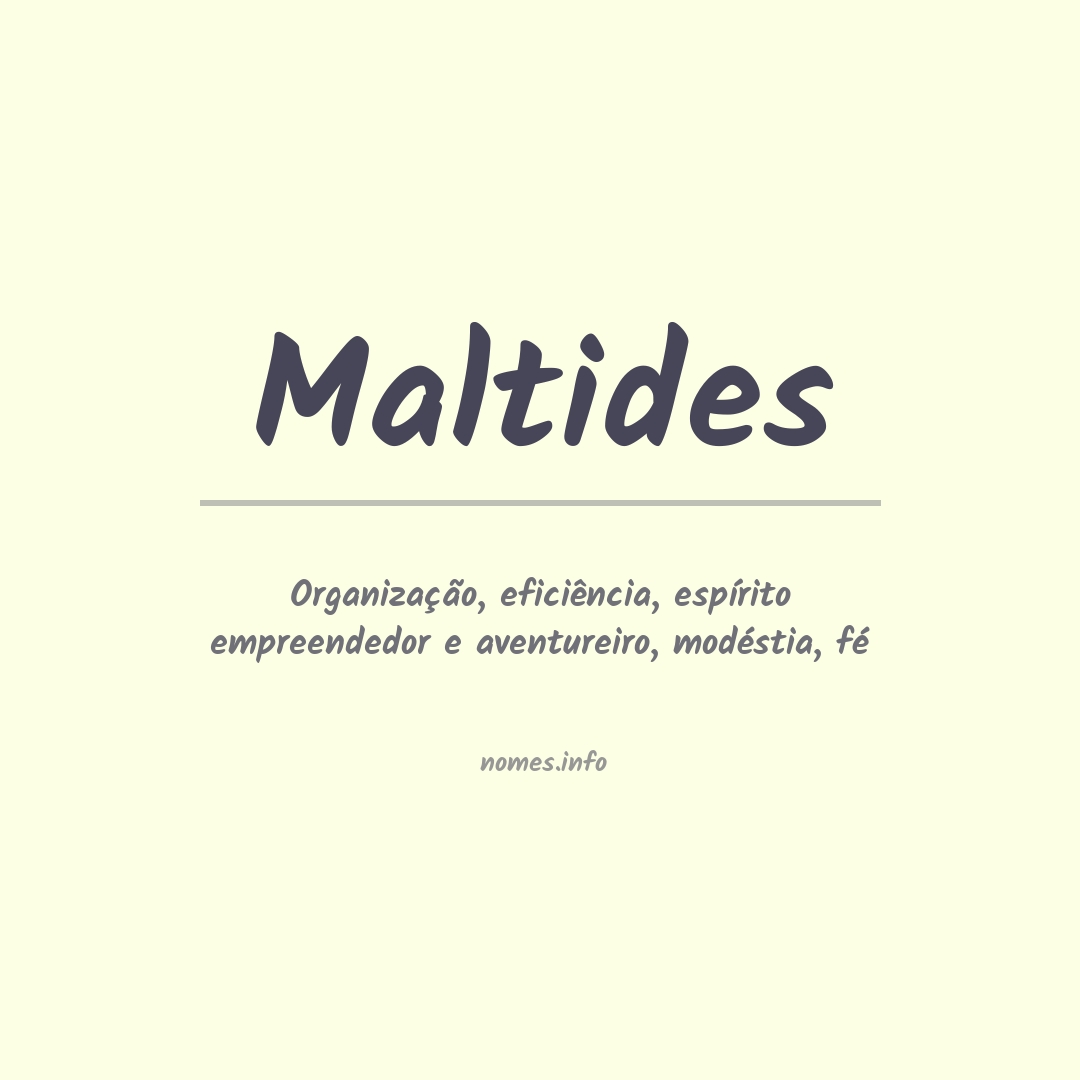 Significado do nome Maltides
