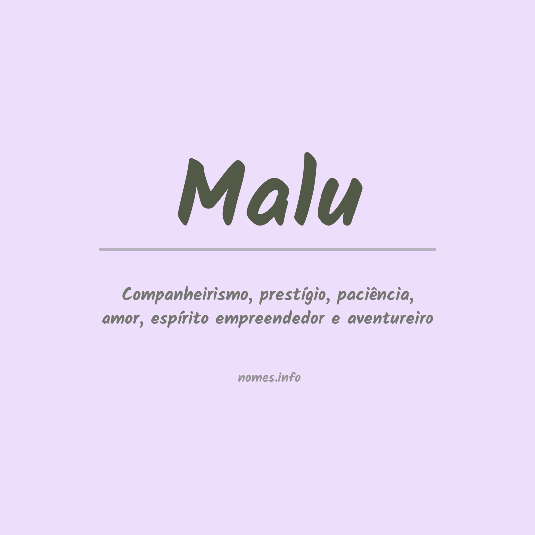 Significado do nome Malu
