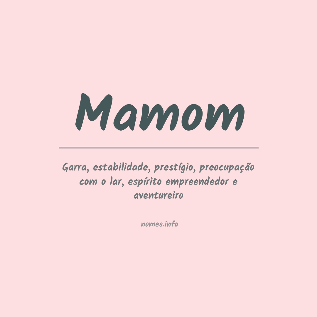 Significado do nome Mamom