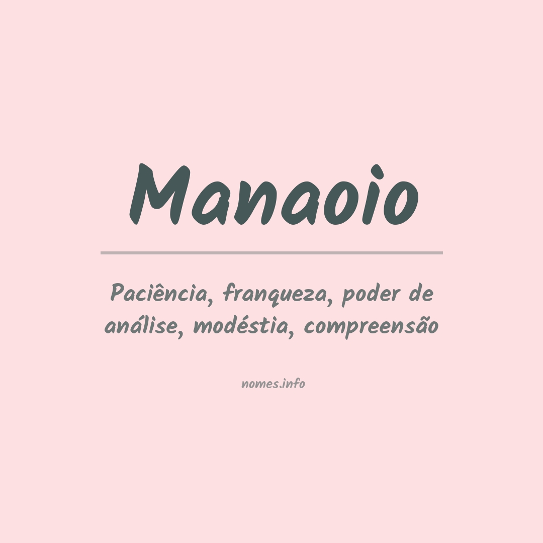 Significado do nome Manaoio