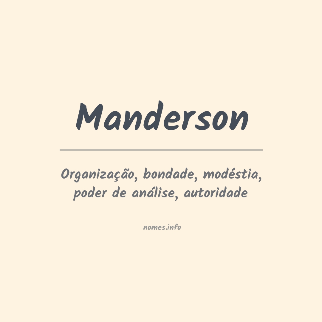 Significado do nome Manderson