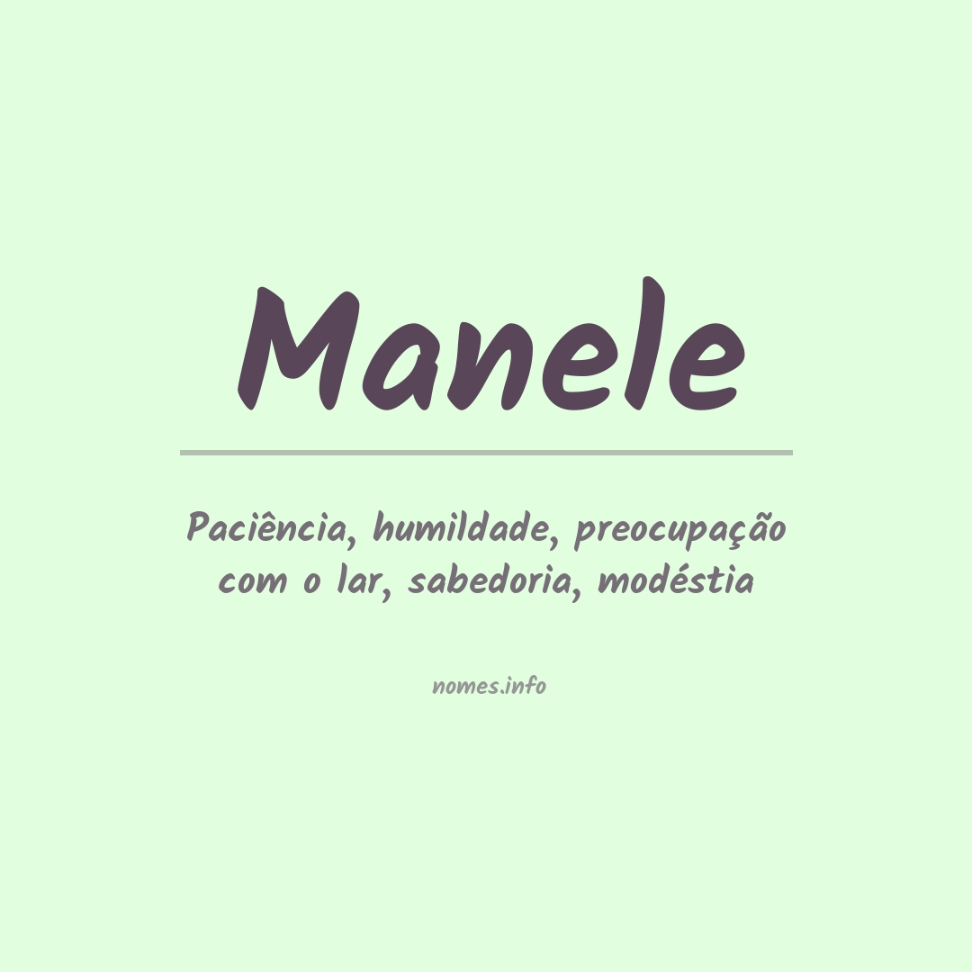 Significado do nome Manele