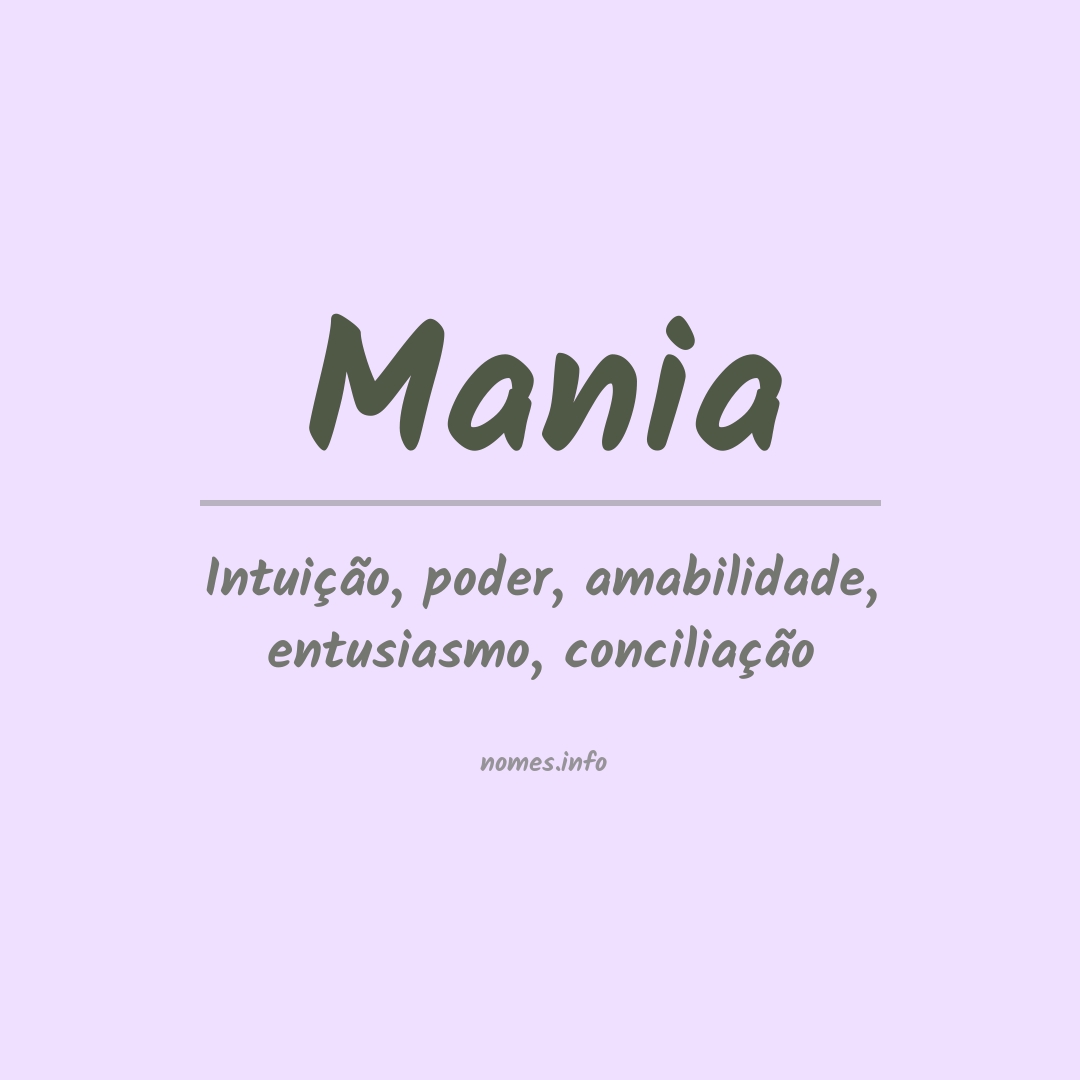 Significado do nome Mania