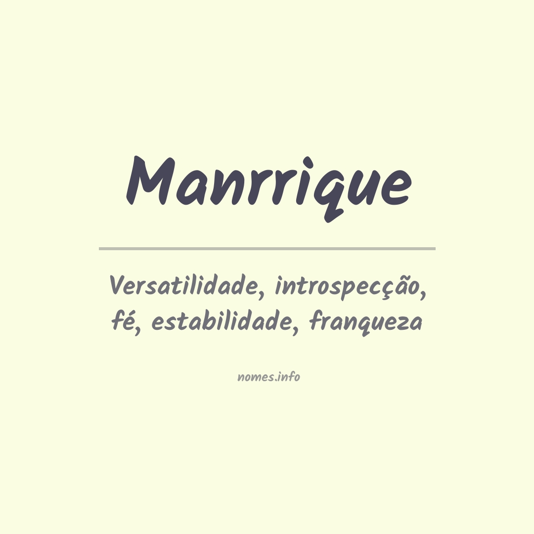 Significado do nome Manrrique