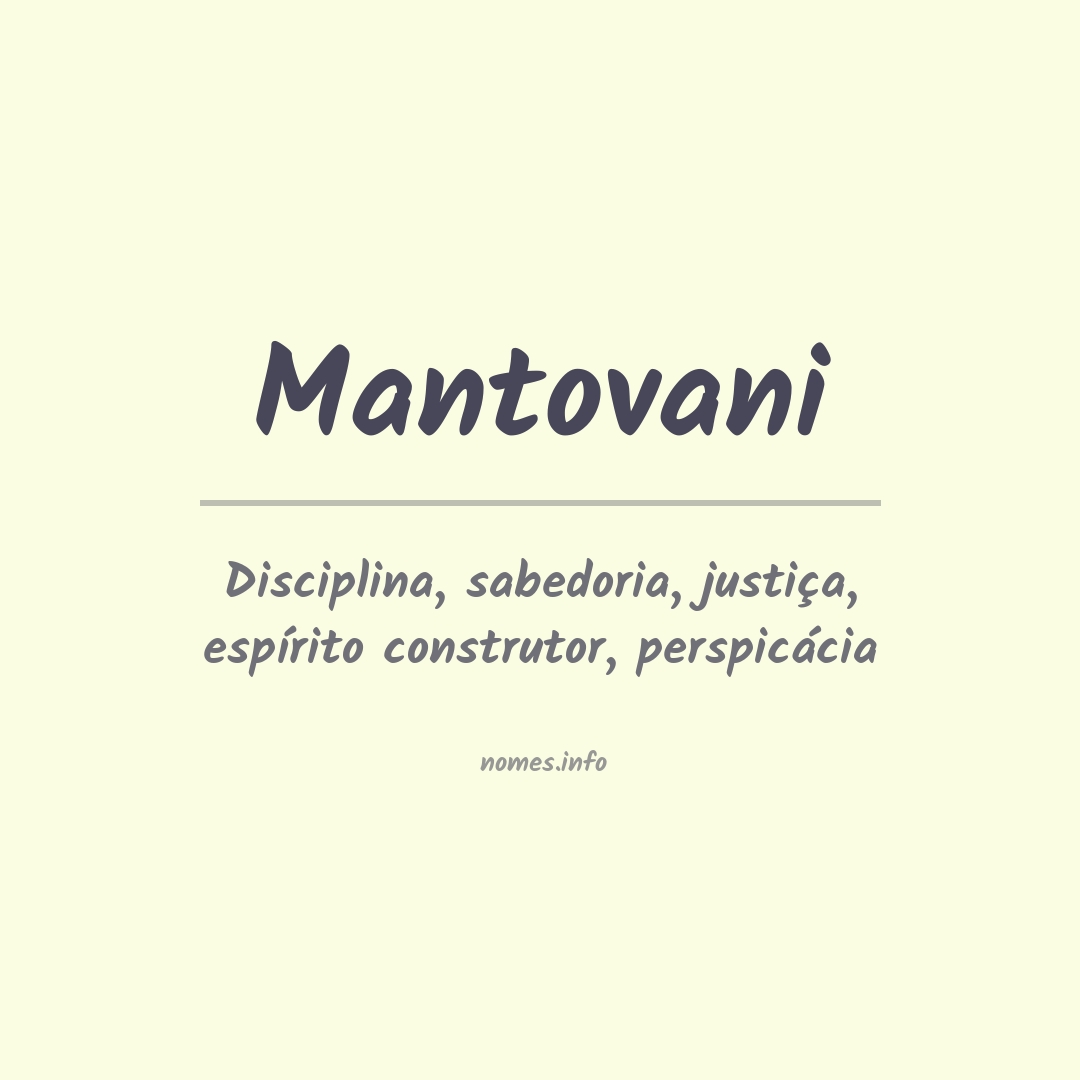 Significado do nome Mantovani