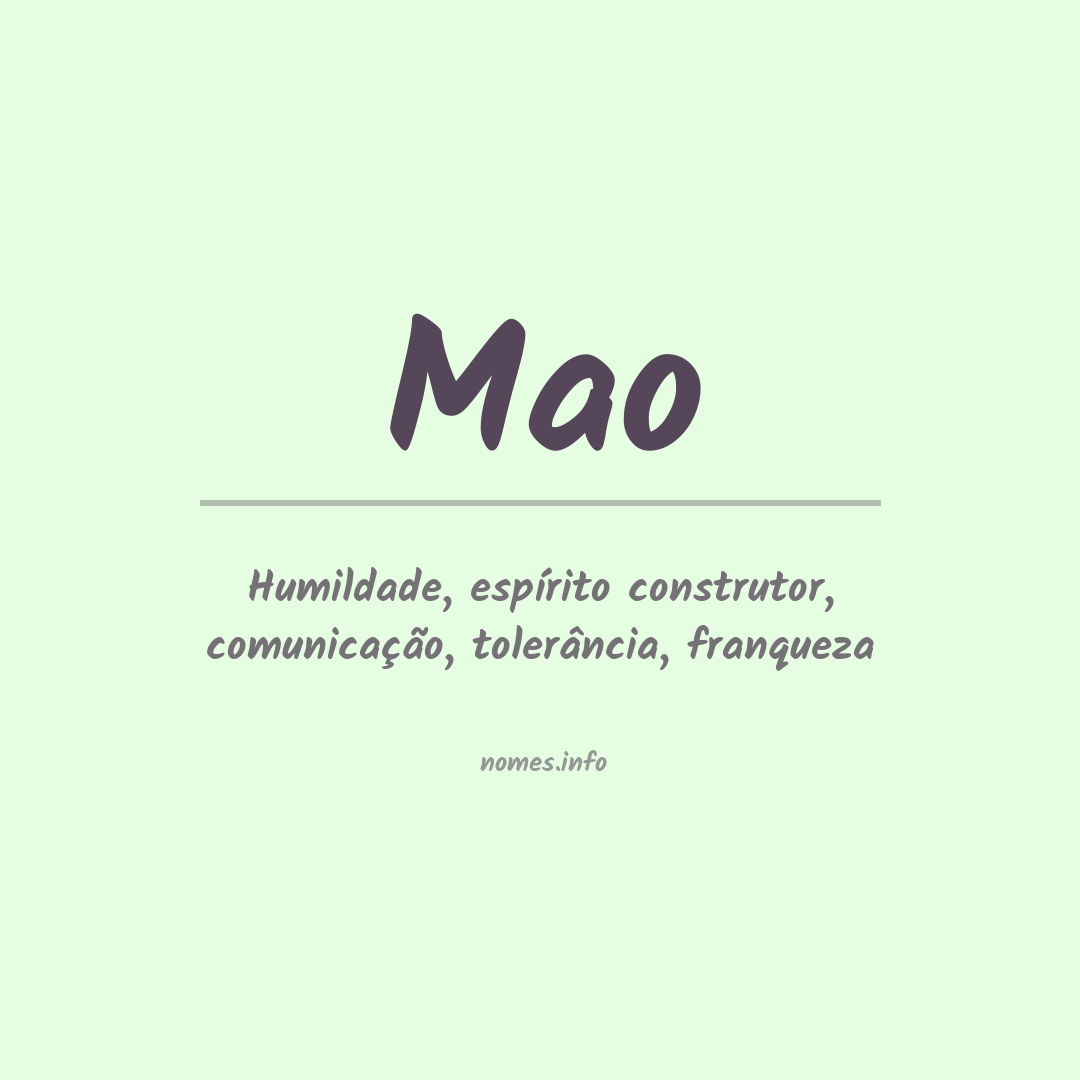 Significado do nome Mao