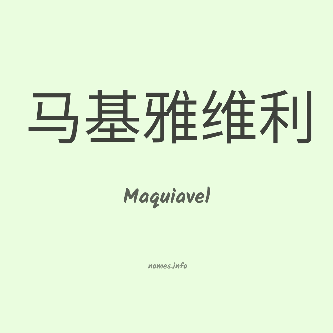 Maquiavel em chinês