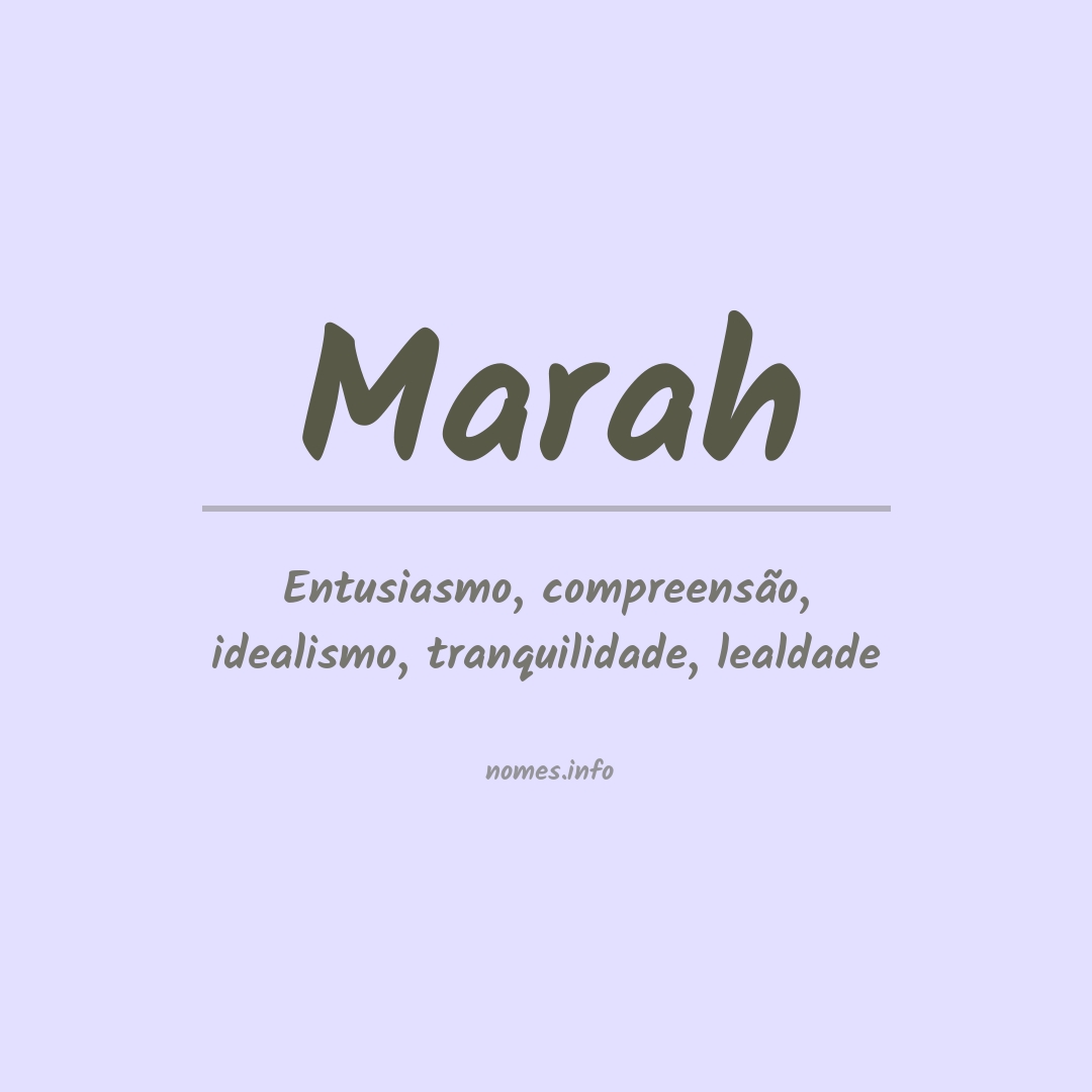 Significado do nome Marah