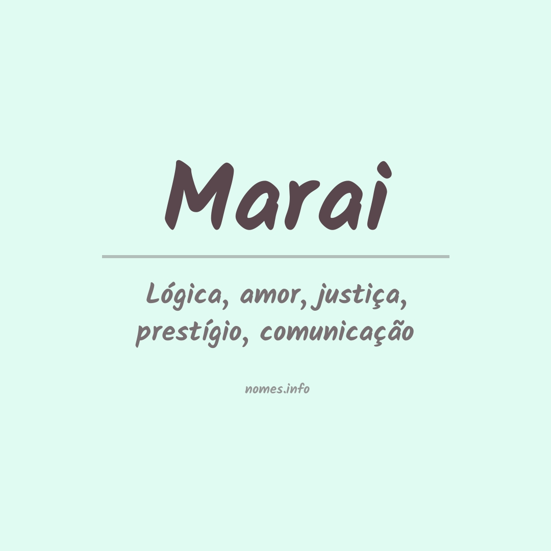 Significado do nome Marai