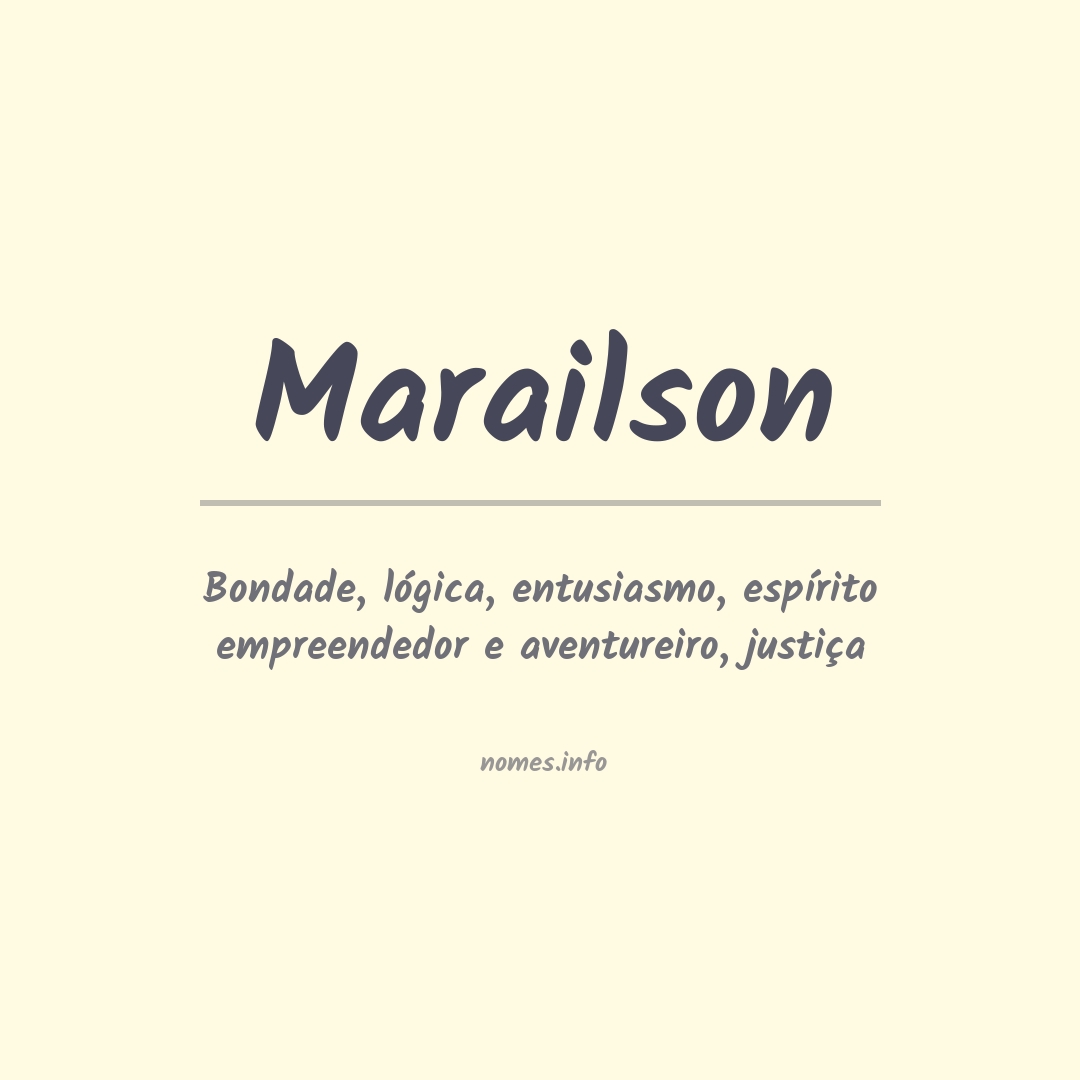 Significado do nome Marailson