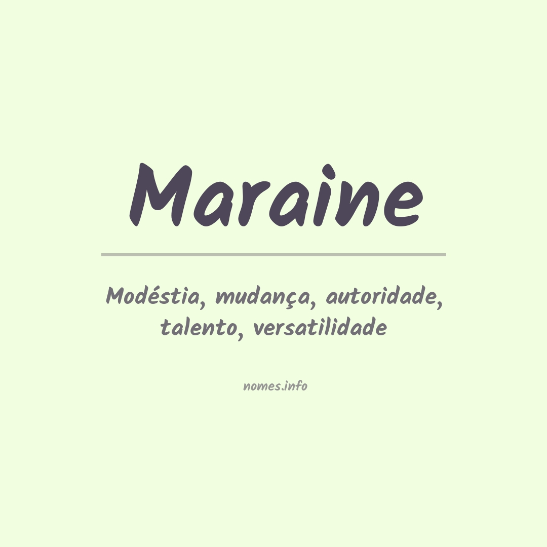 Significado do nome Maraine